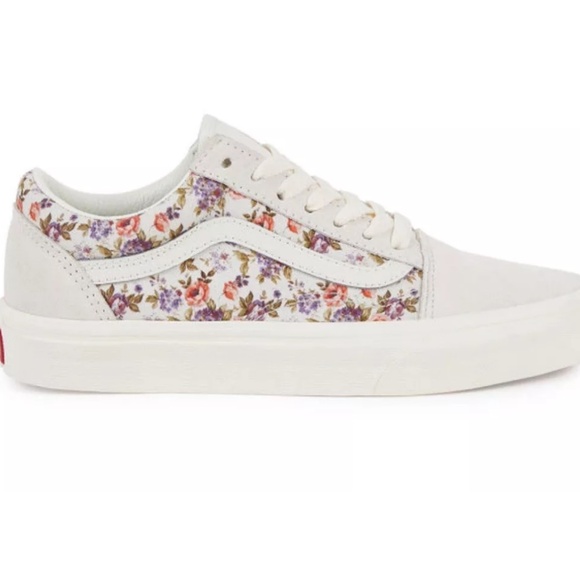 NEW Women’s Vans 6.5 White Suede Vintage Floral Marshmallow Shoes Lace Up - Picture 9 of 11